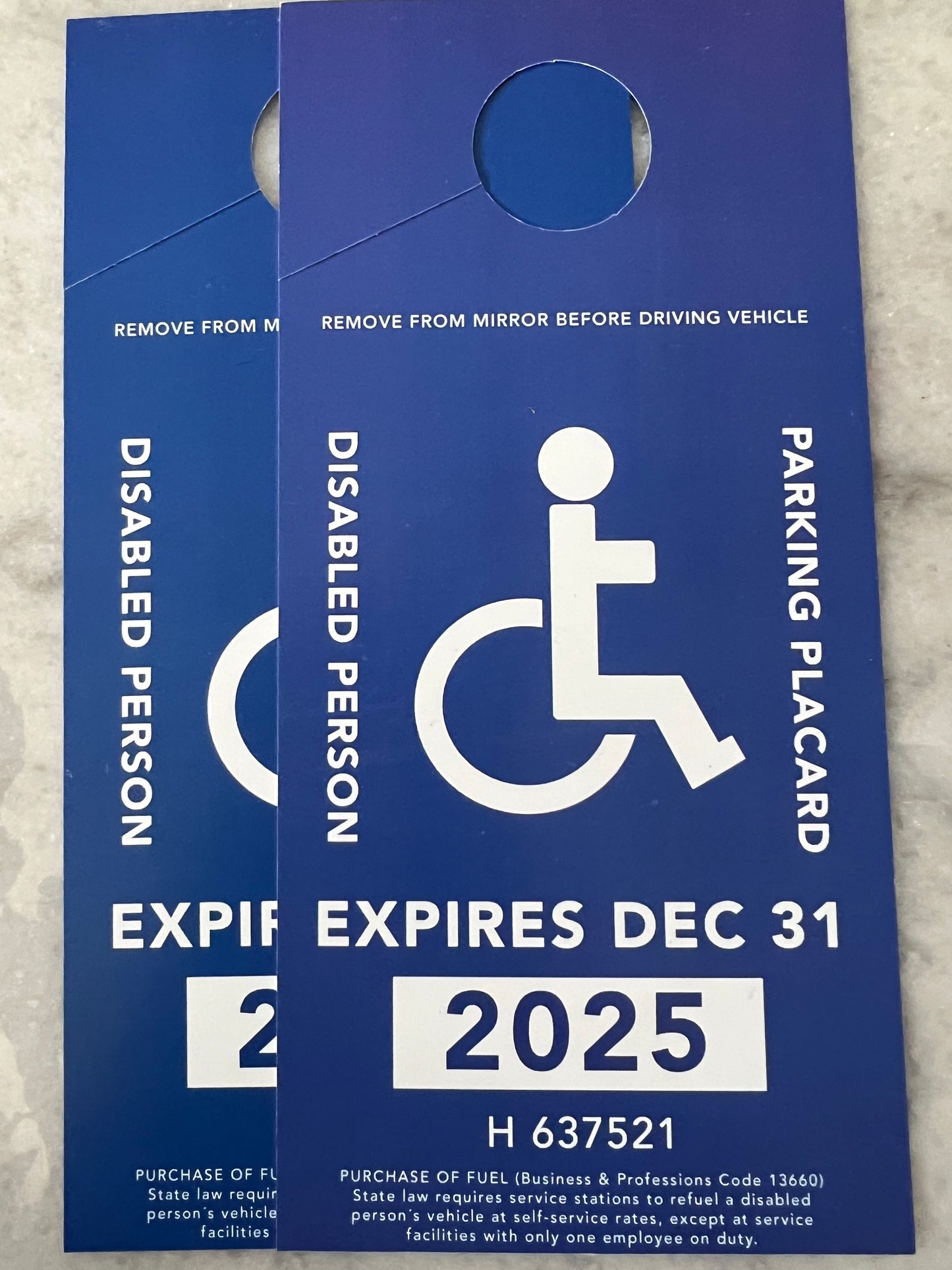2 Handicap Parking Permits